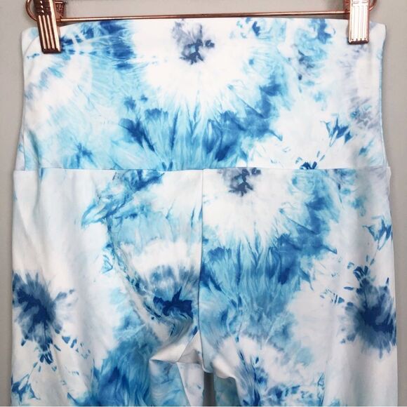 ONZIE | NEW Tie Dye Blue & White Print High Rise Leggings Women’s Size S/M - Picture 8 of 9